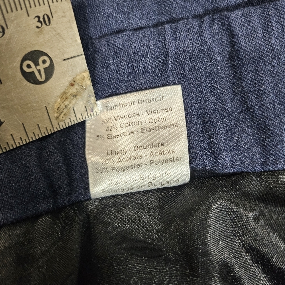 JOSEPH Navy Blue Capri Trousers Pants Side Leg Buttons 40 (US 12) - Picture 4 of 9